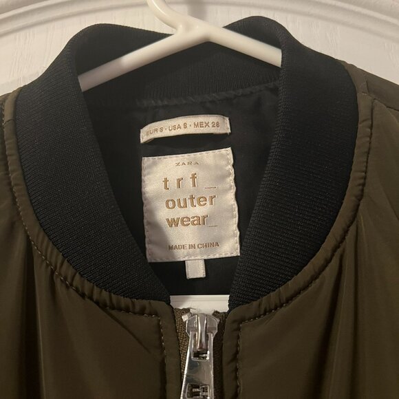 Small Zara Olive green bomber jacket - Picture 2 of 9